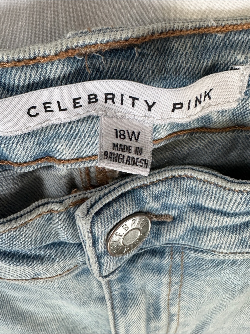 Celebrity Pink Faded Light Blue Denim Shorts - Picture 4 of 6